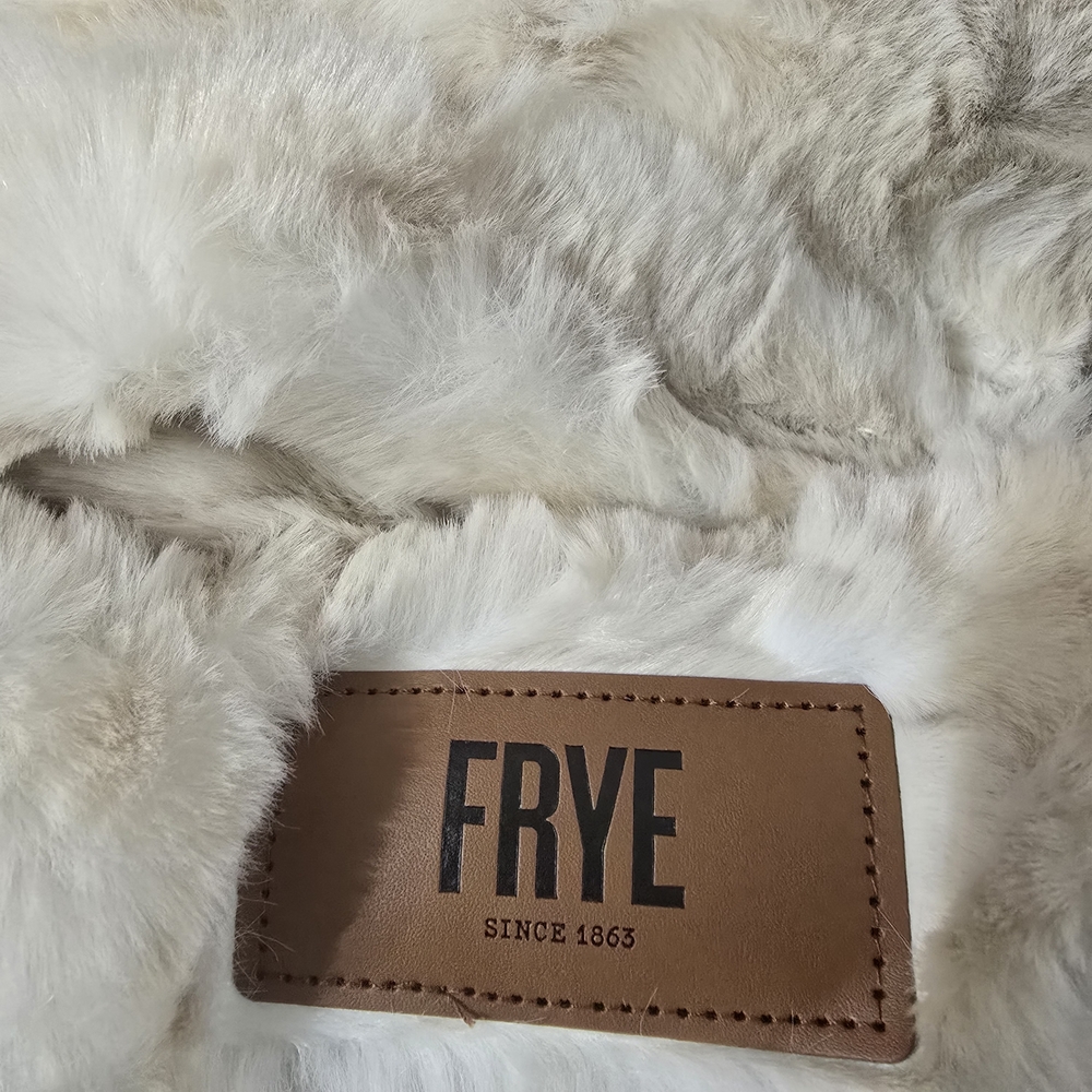 Frye Luxurious Cream Faux Fur Throw Blanket - Picture 3 of 7